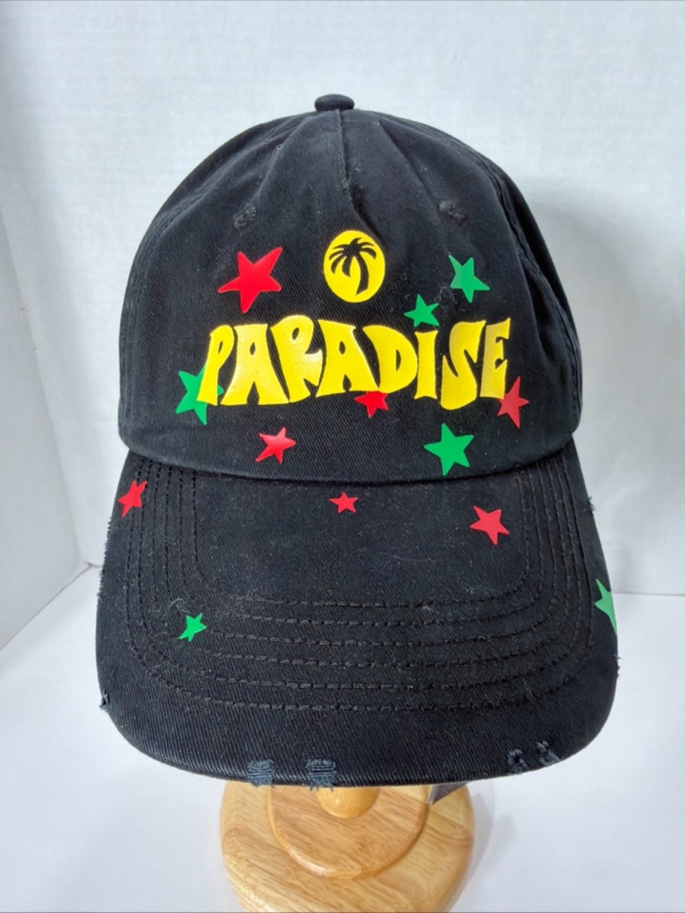 Palm Angels PARADISE PALM CAP O/S Black Yellow NEW NWT
